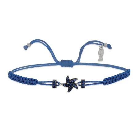 Bracciale Filo Macrame Blu con Stella Blu