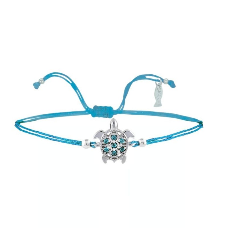 Bracciale Filo sottile Turchese e Tartaruga Argento