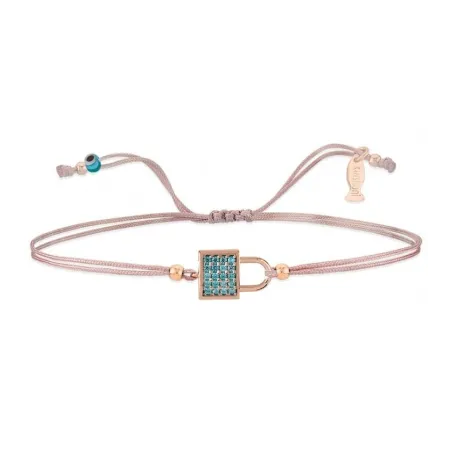 Bracciale Filo sottile Rosa con Lucchetto