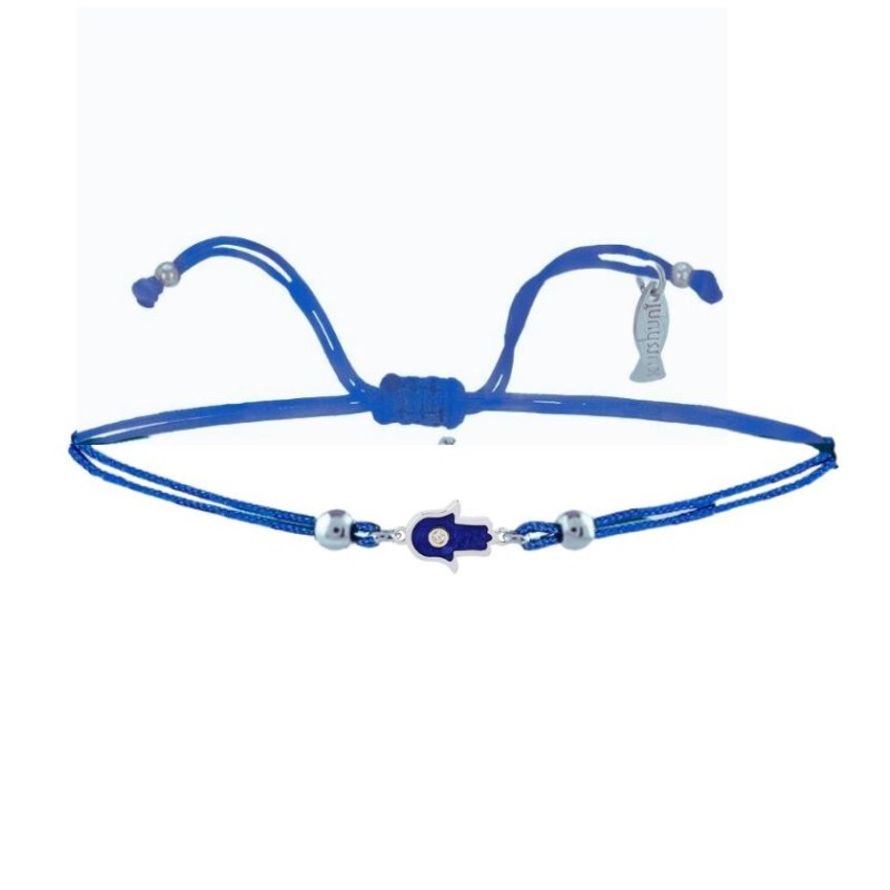 Bracciale Filo Sottile blu con Manina Blu