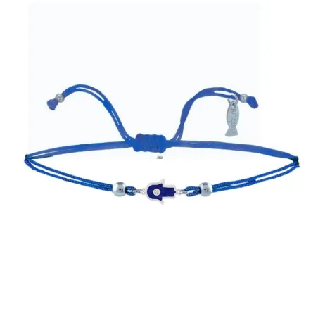 Bracciale Filo Sottile blu con Manina Blu